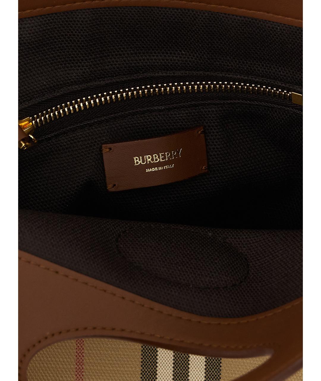 BURBERRY Бежевая хлопковая сумка тоут, фото 4