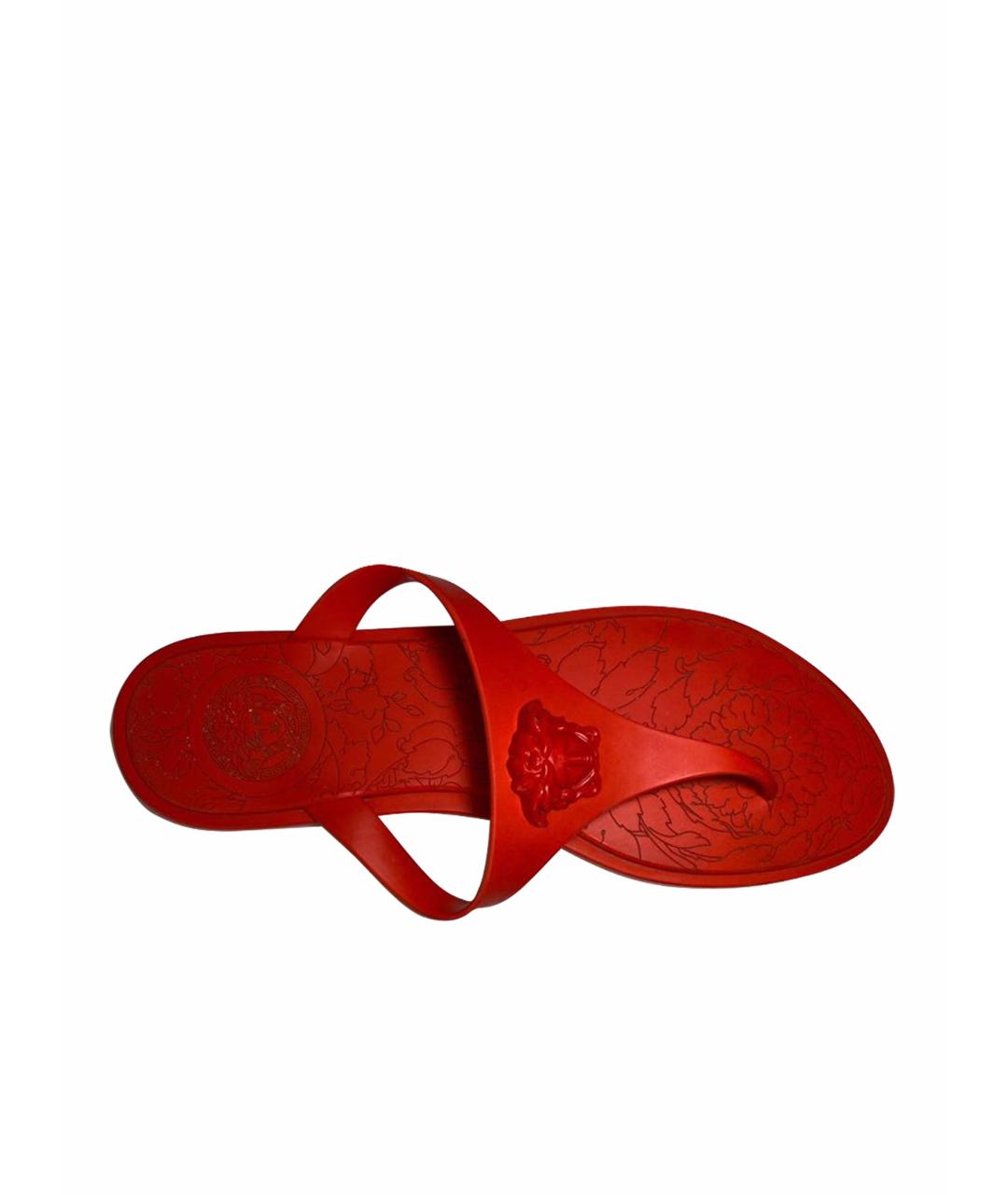 VERSACE Красные резиновые шлепанцы, фото 1