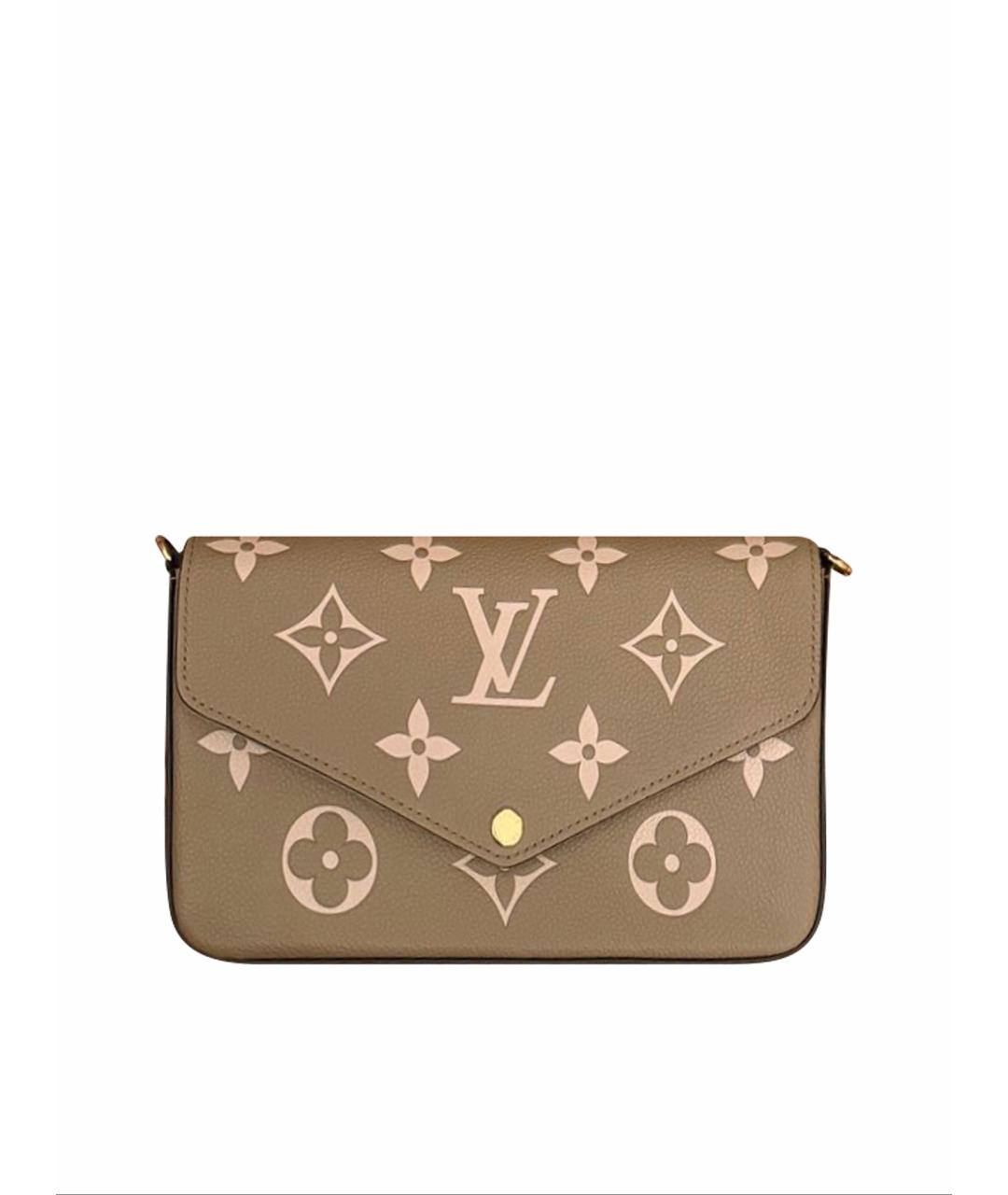 LOUIS VUITTON Бежевая кожаная сумка через плечо, фото 1