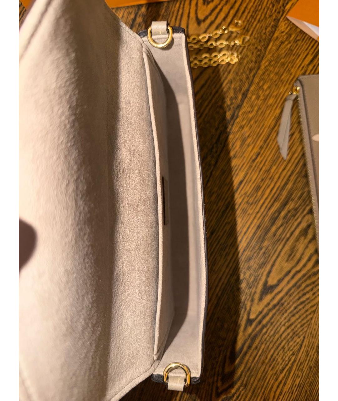 LOUIS VUITTON Бежевая кожаная сумка через плечо, фото 4