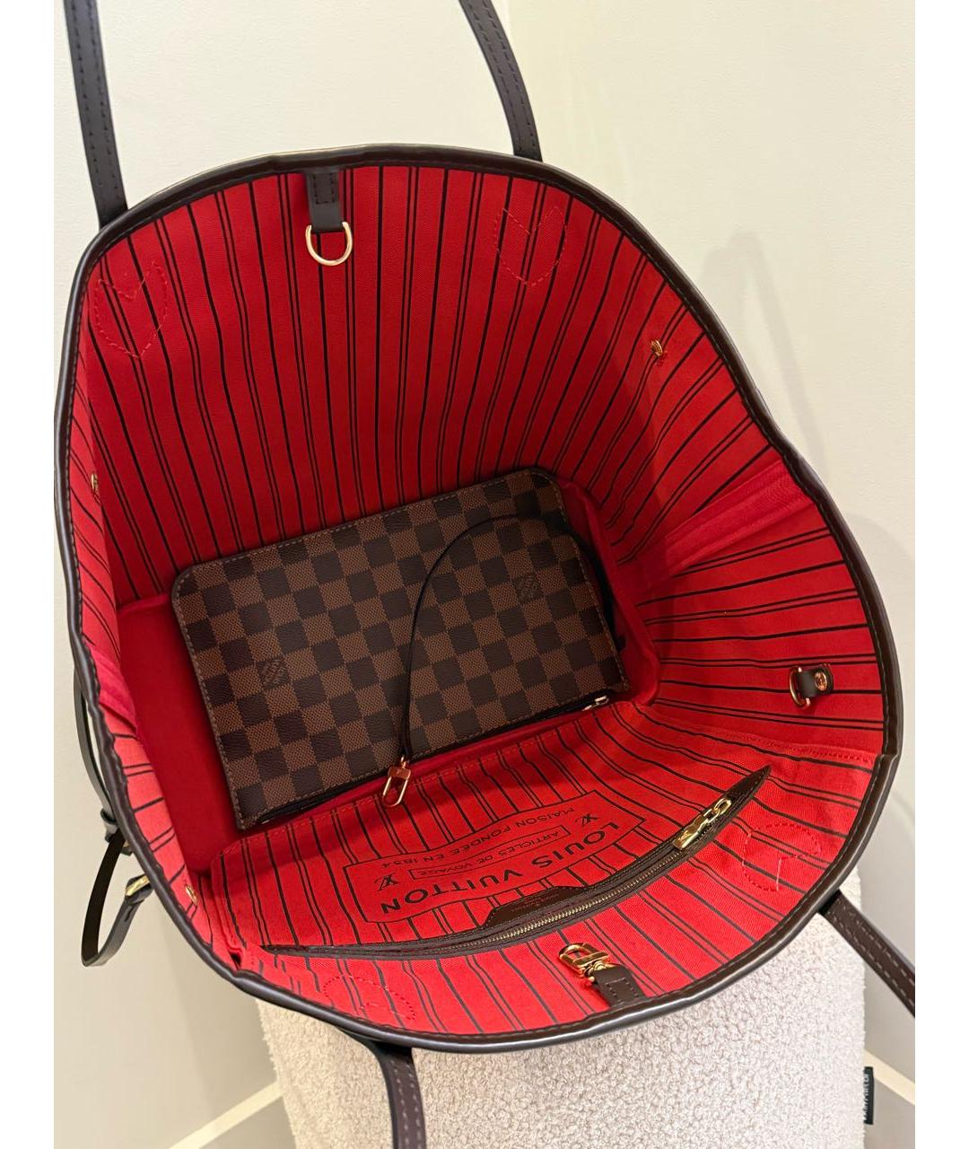LOUIS VUITTON Коричневая сумка тоут из канвы, фото 7