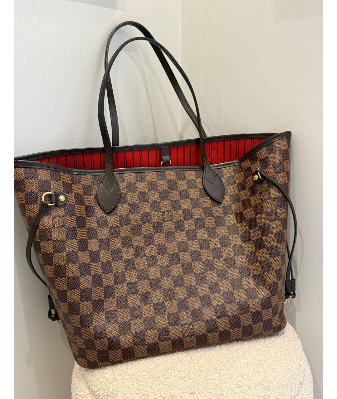 LOUIS VUITTON Коричневая сумка тоут из канвы, фото 9