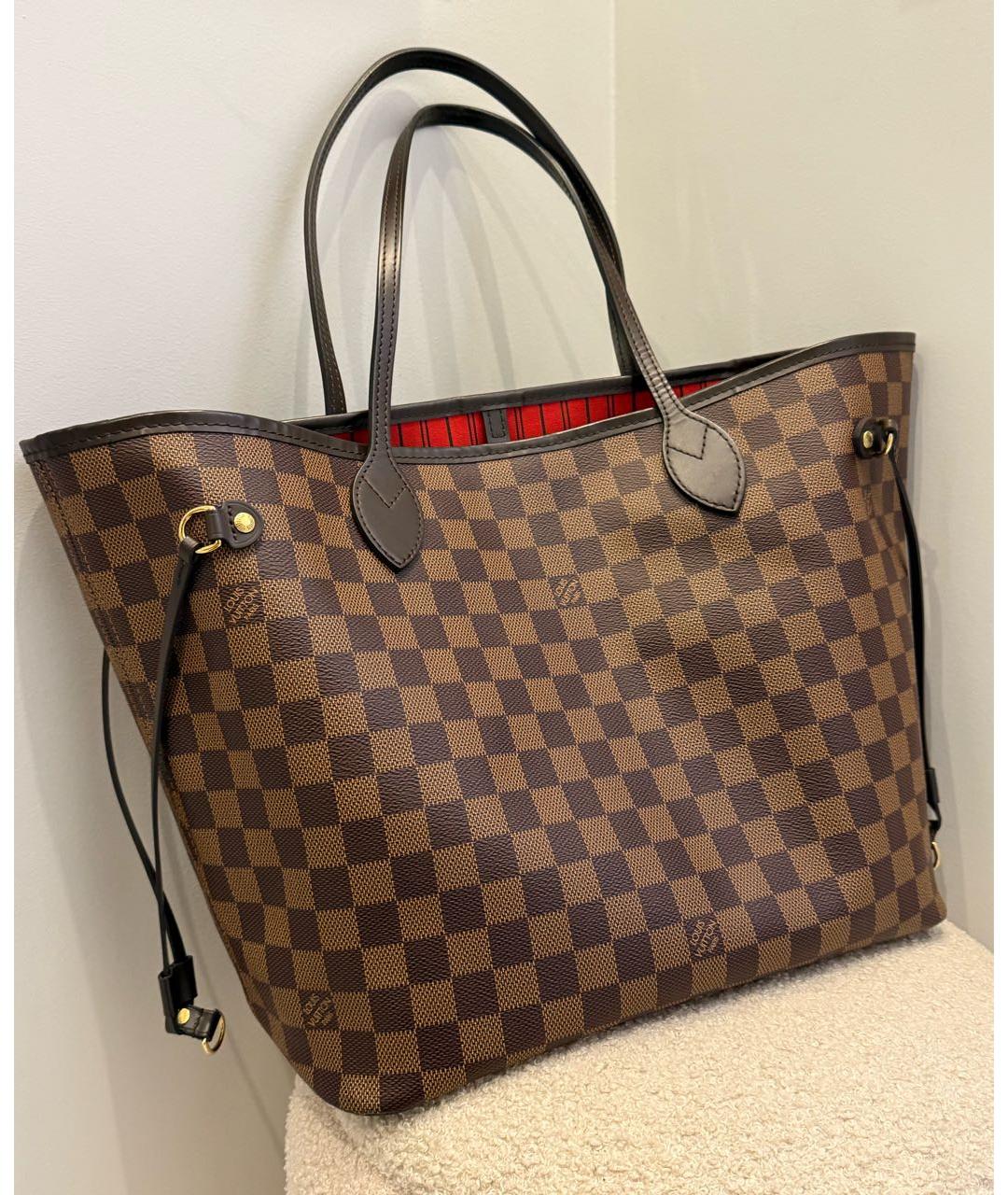 LOUIS VUITTON Коричневая сумка тоут из канвы, фото 3