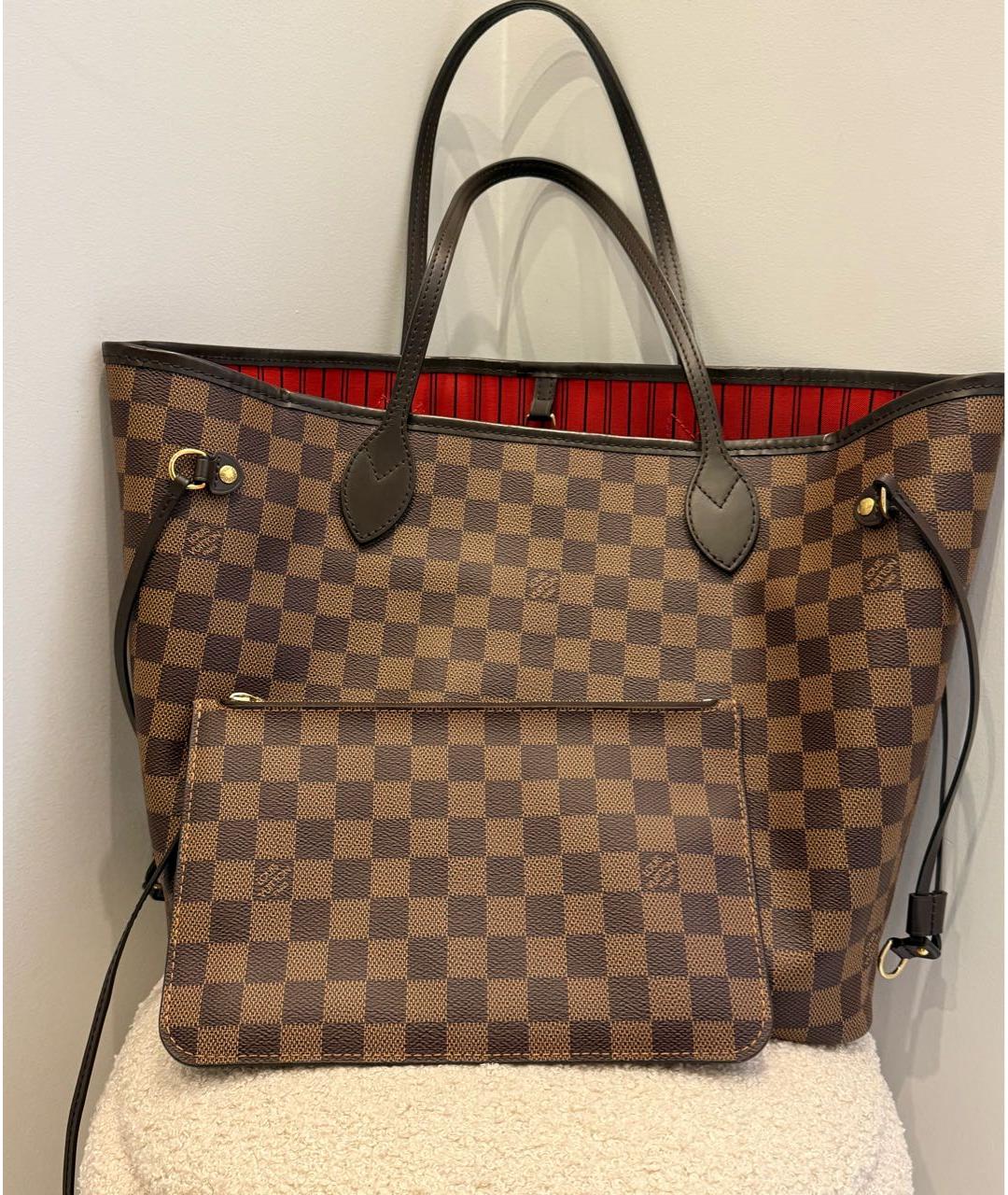 LOUIS VUITTON Коричневая сумка тоут из канвы, фото 2