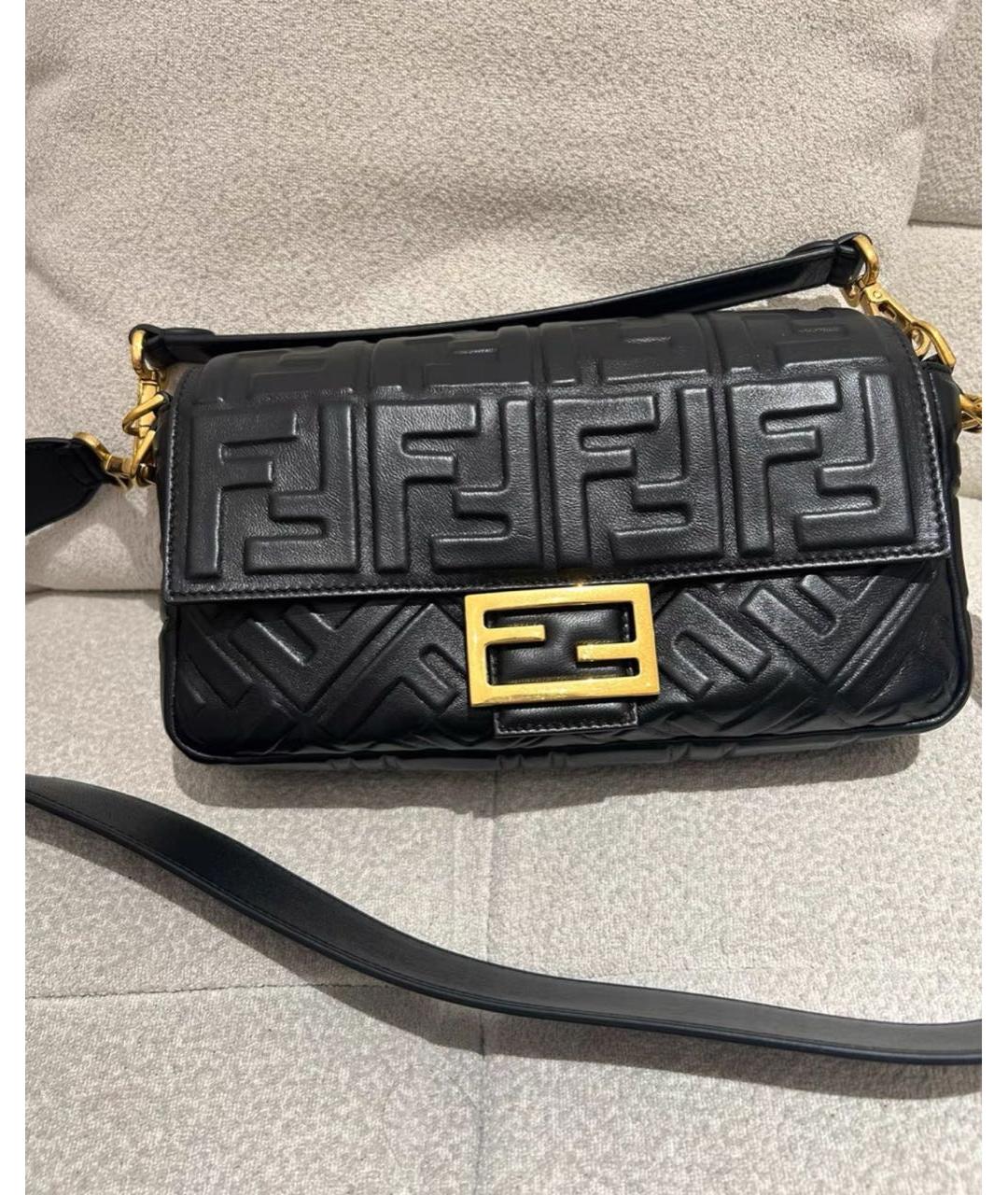 FENDI Черная кожаная сумка через плечо, фото 9