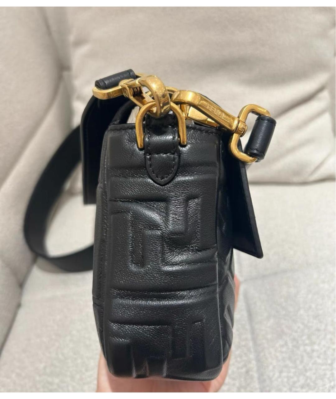 FENDI Черная кожаная сумка через плечо, фото 5