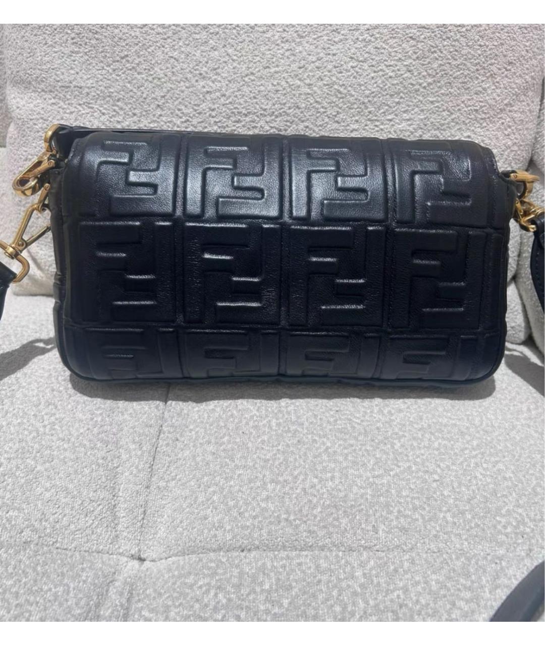 FENDI Черная кожаная сумка через плечо, фото 8