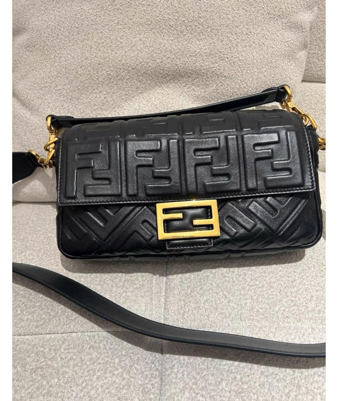 FENDI Черная кожаная сумка через плечо, фото 2