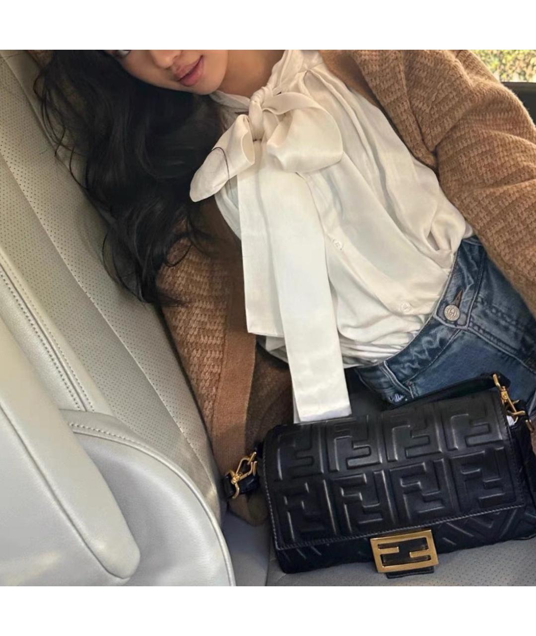 FENDI Черная кожаная сумка через плечо, фото 3