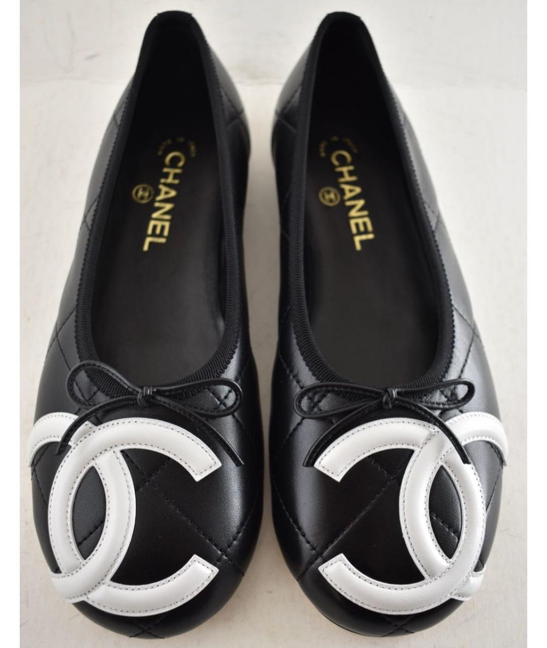 CHANEL Черные кожаные балетки, фото 3