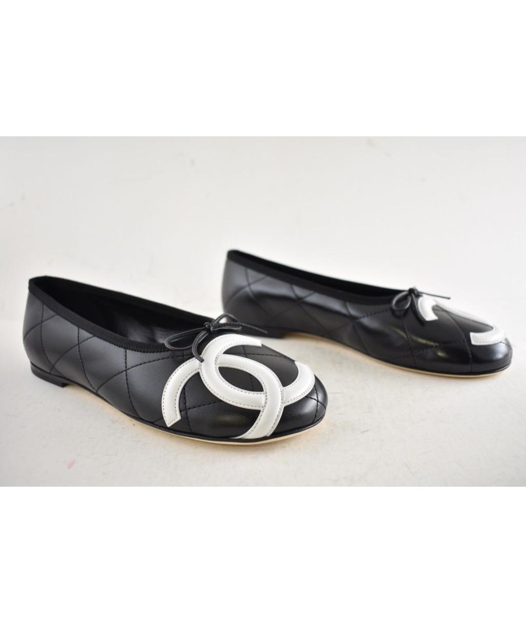 CHANEL Черные кожаные балетки, фото 2