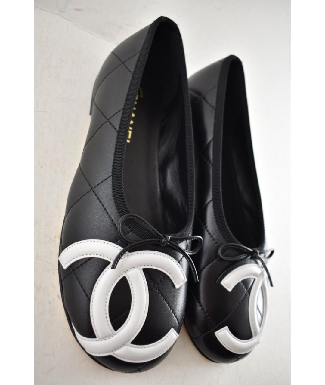 CHANEL Черные кожаные балетки, фото 4