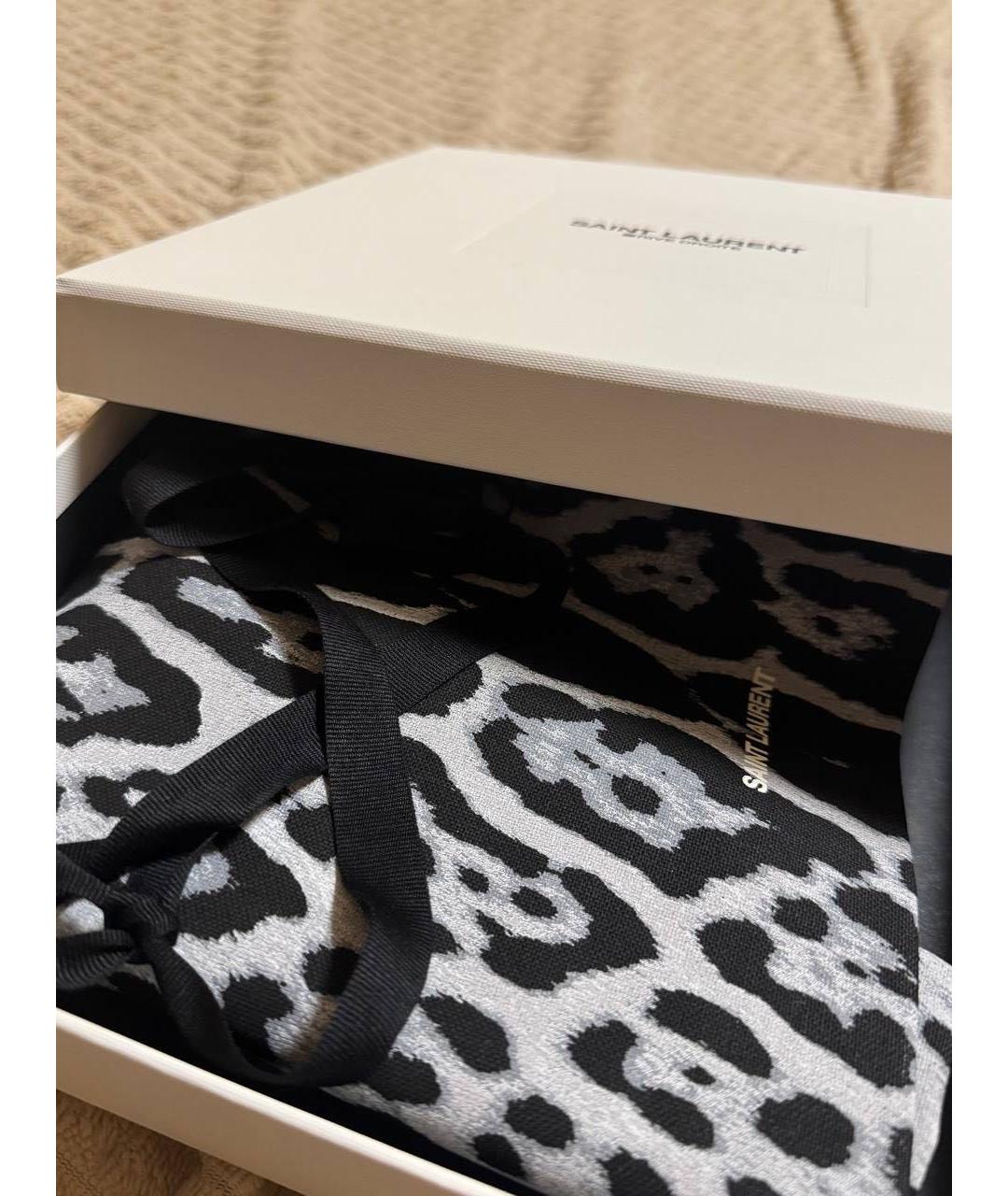 SAINT LAURENT Серая тканевая сумка тоут, фото 3