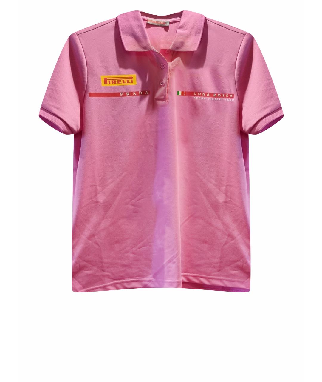 PRADA Розовая полиэстеровая футболка, фото 1