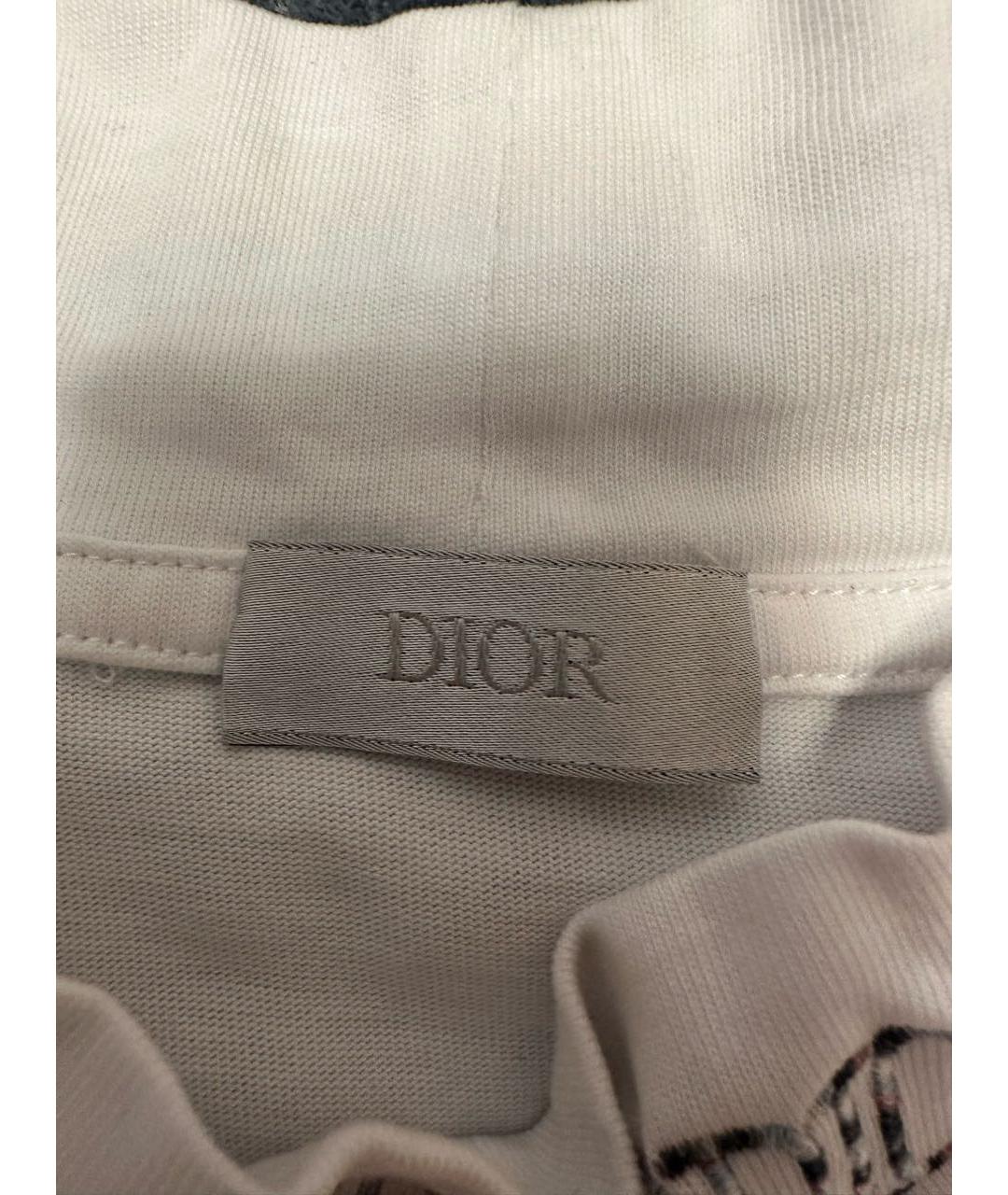 CHRISTIAN DIOR Белая хлопковая футболка, фото 4