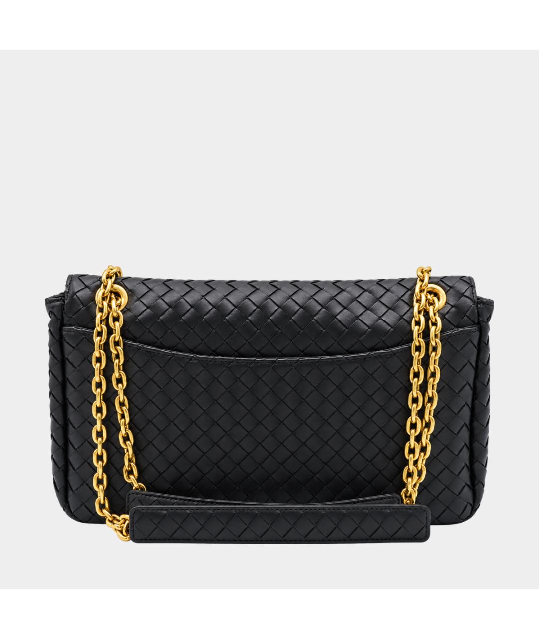 BOTTEGA VENETA Черная кожаная сумка через плечо, фото 4