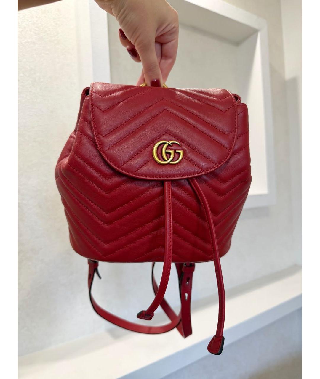 GUCCI Красный кожаный рюкзак, фото 6
