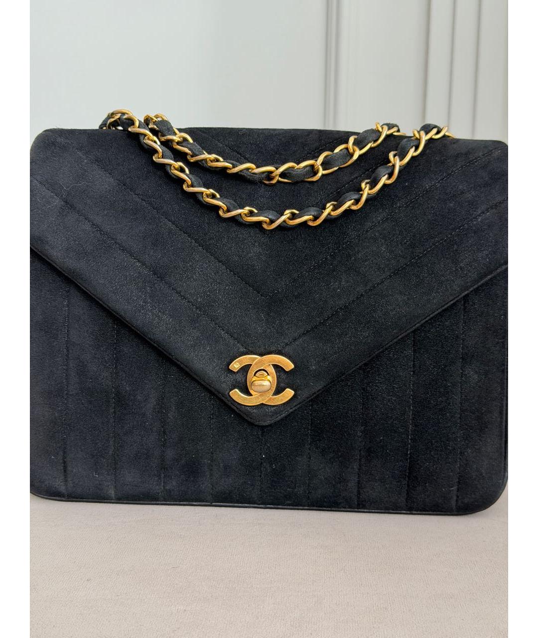 CHANEL Черная замшевая сумка через плечо, фото 3