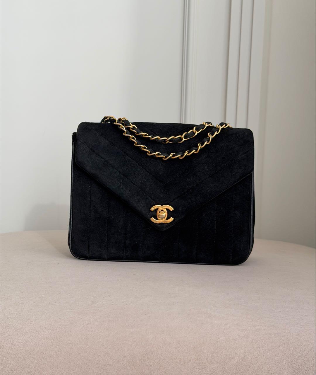 CHANEL Черная замшевая сумка через плечо, фото 9
