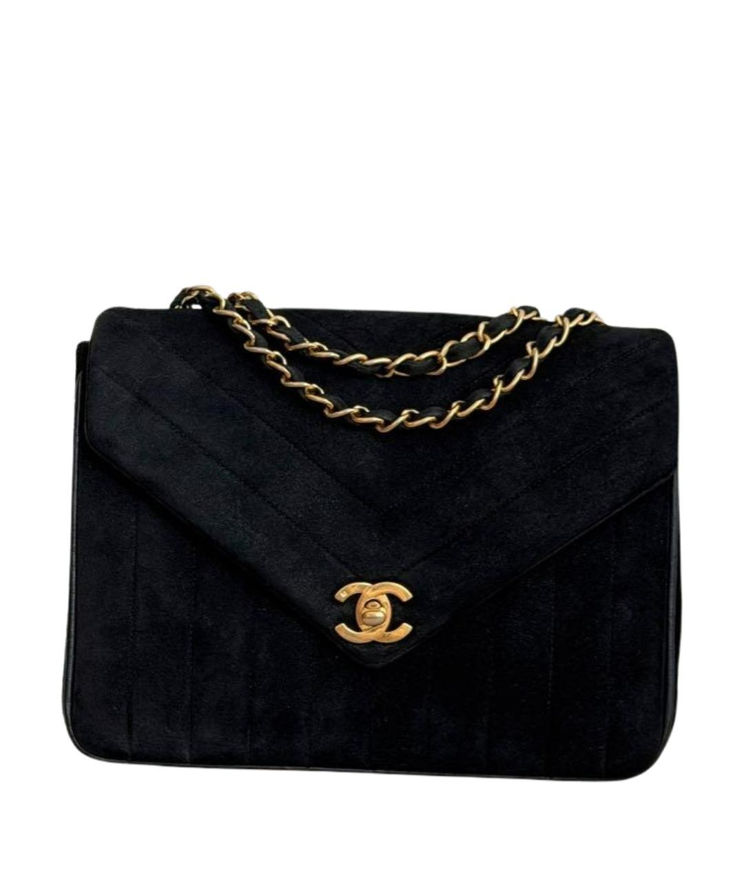 CHANEL Черная замшевая сумка через плечо, фото 1