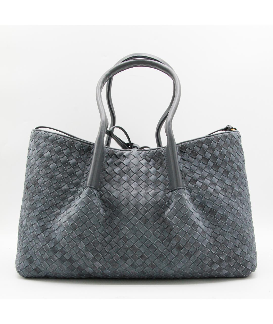BOTTEGA VENETA Голубая замшевая сумка тоут, фото 6