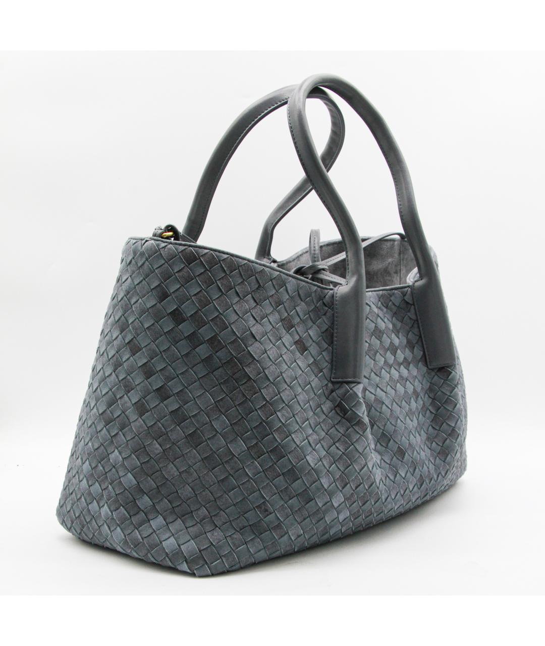 BOTTEGA VENETA Голубая замшевая сумка тоут, фото 4