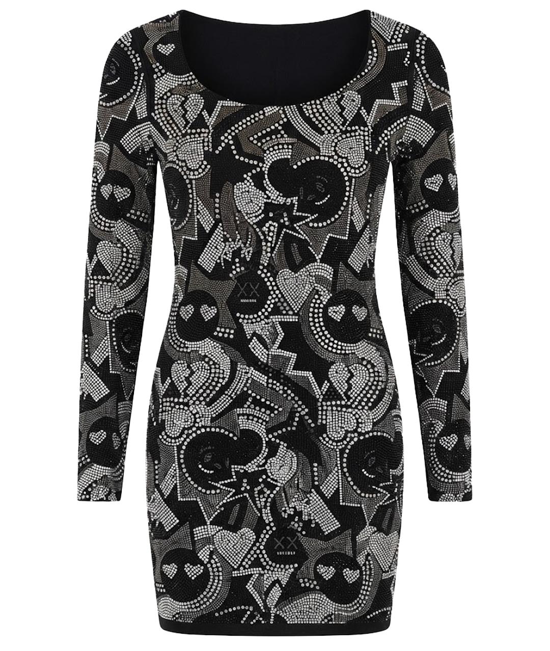 PHILIPP PLEIN Черное полиэстеровое коктейльное платье, фото 1