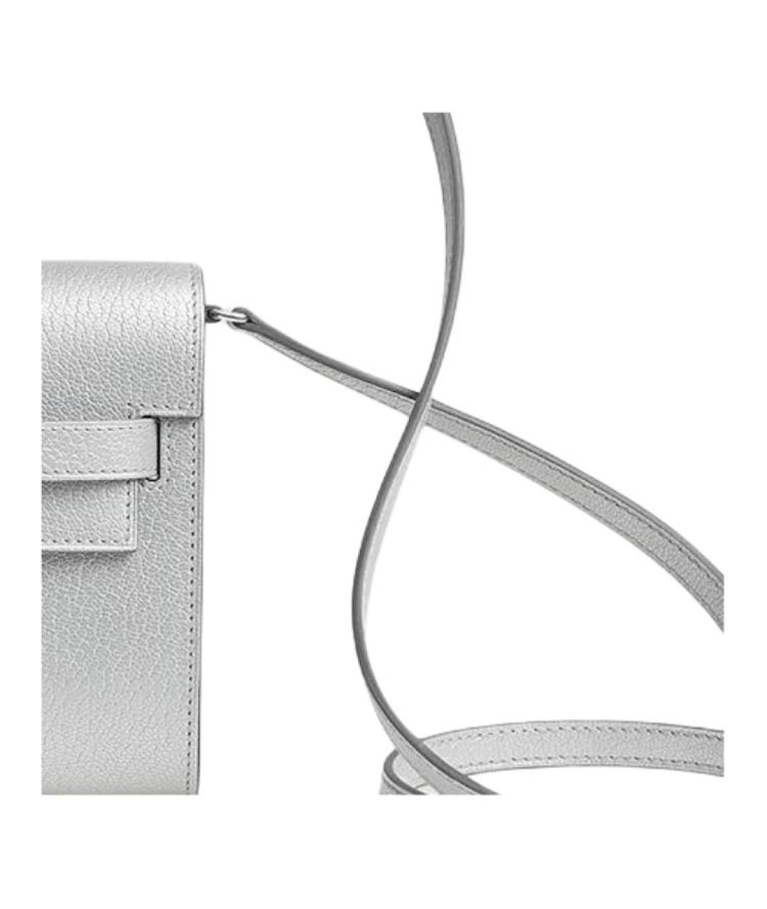 HERMES Серебряная кожаная сумка через плечо, фото 4