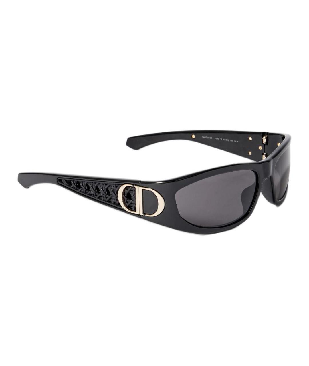 CHRISTIAN DIOR Черные пластиковые солнцезащитные очки, фото 3