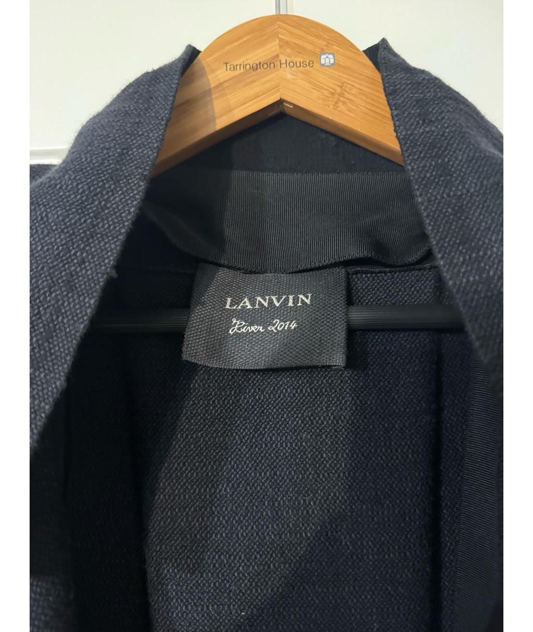 LANVIN Темно-синее шерстяное пальто, фото 3