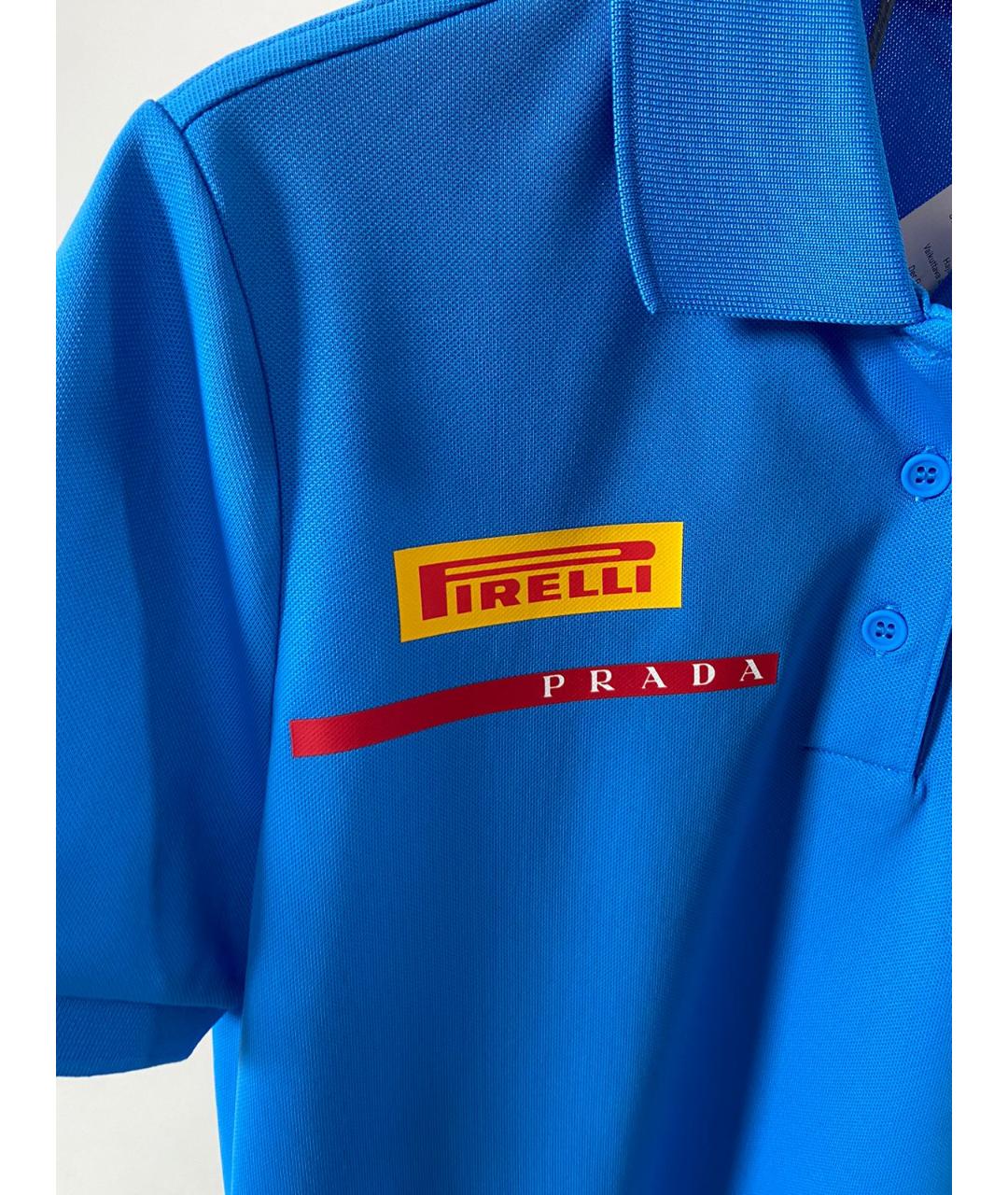 PRADA Синяя полиэстеровая футболка, фото 7