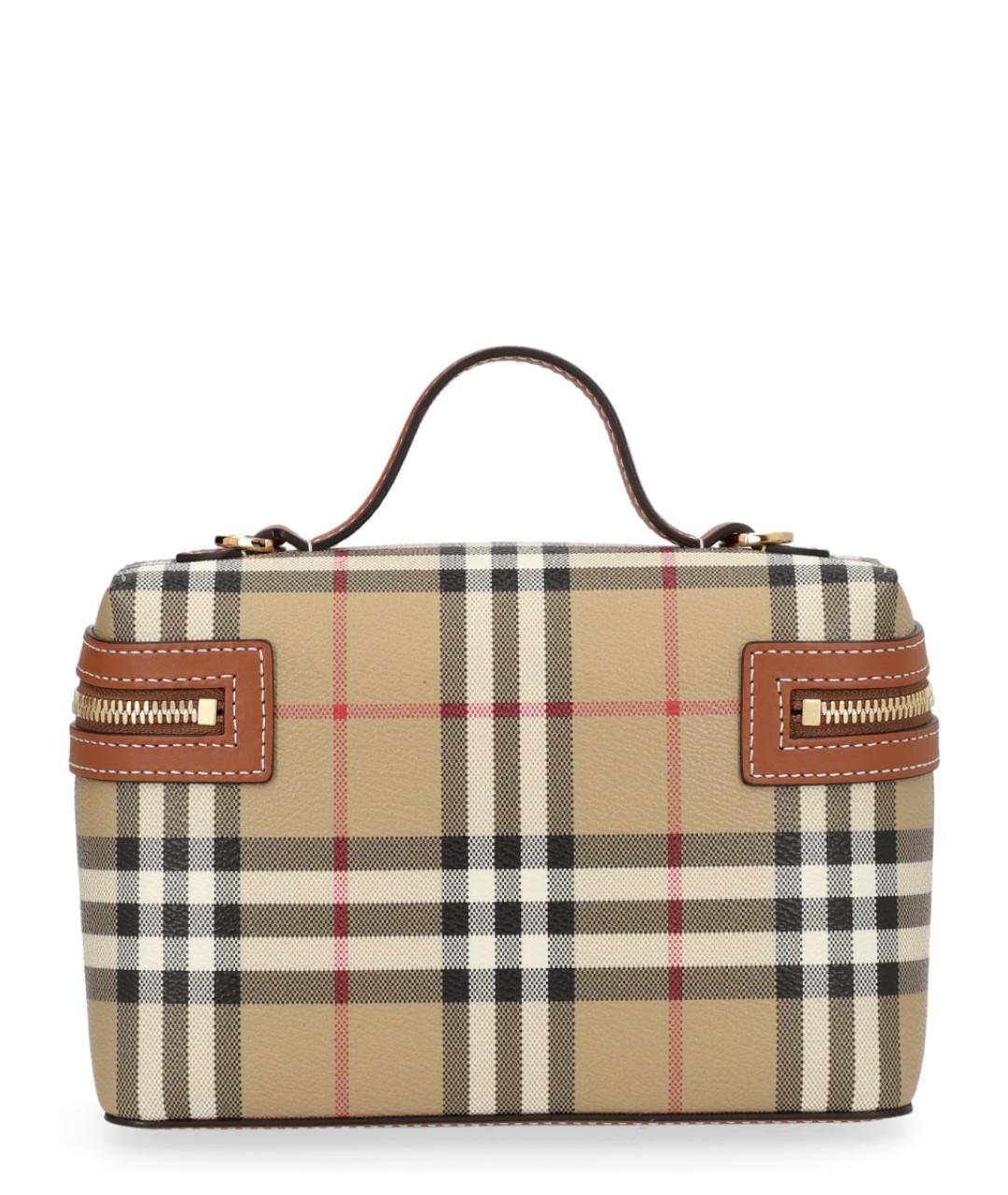 BURBERRY Бежевая сумка через плечо из канвы, фото 2