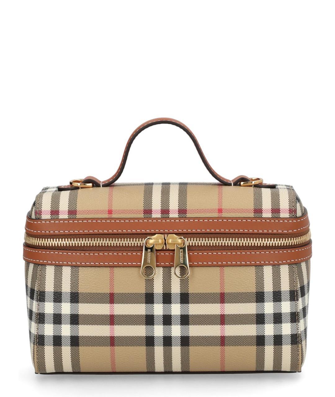 BURBERRY Бежевая сумка через плечо из канвы, фото 1