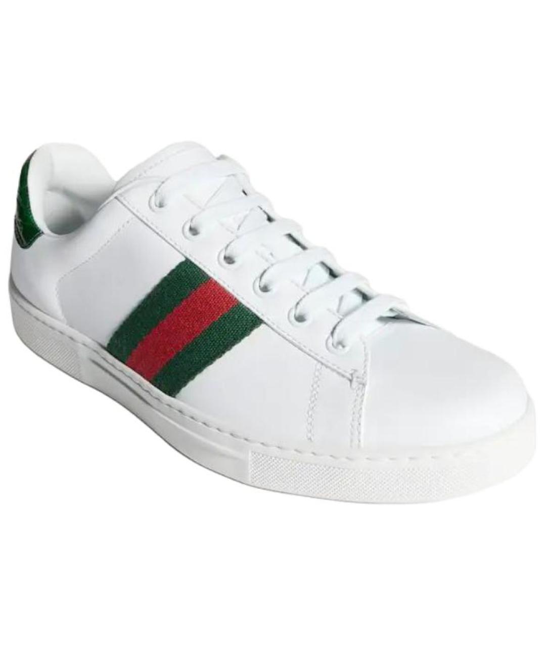 GUCCI Белые кожаные кроссовки, фото 3