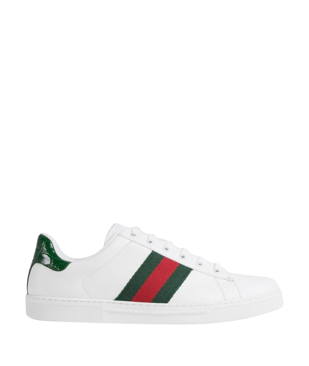 GUCCI Белые кожаные низкие кроссовки / кеды, фото 1