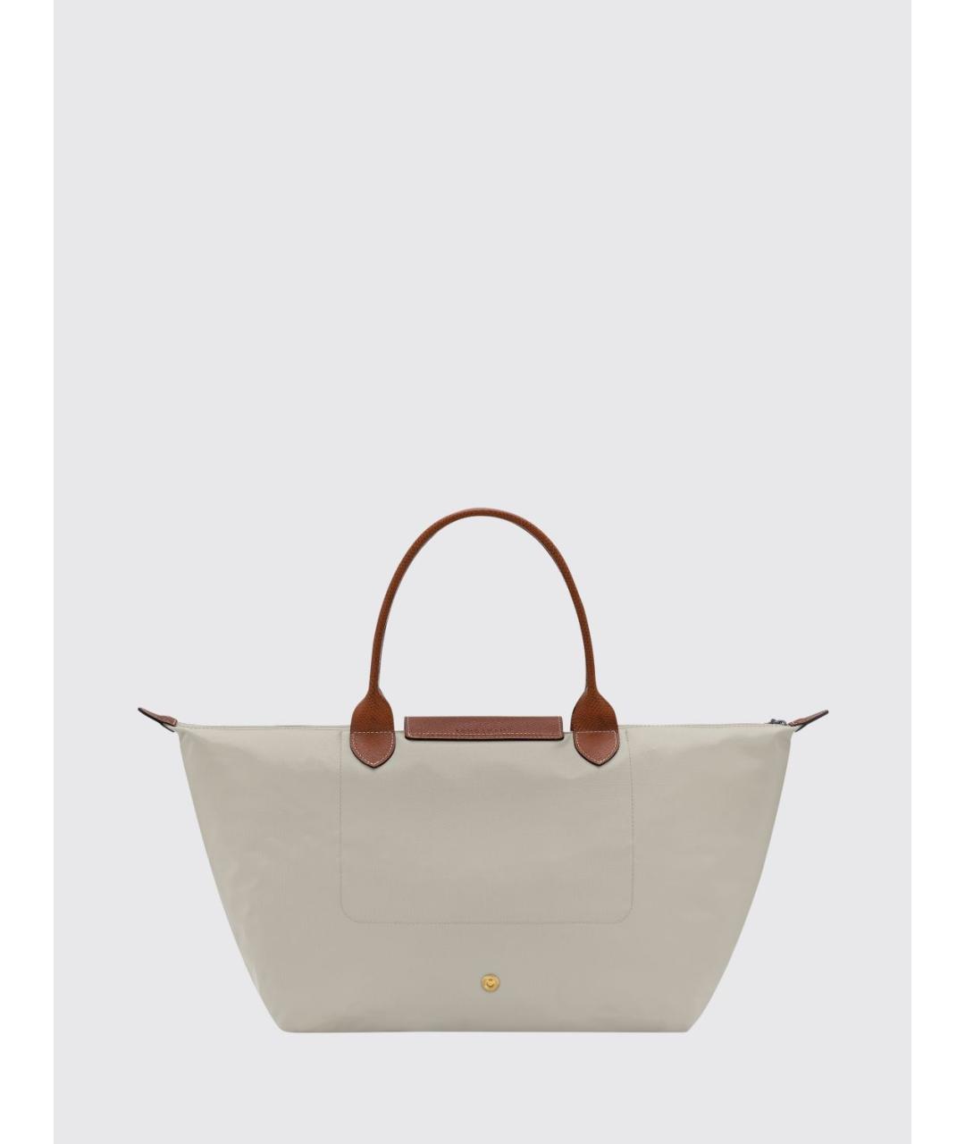 LONGCHAMP Бежевая синтетическая сумка с короткими ручками, фото 2