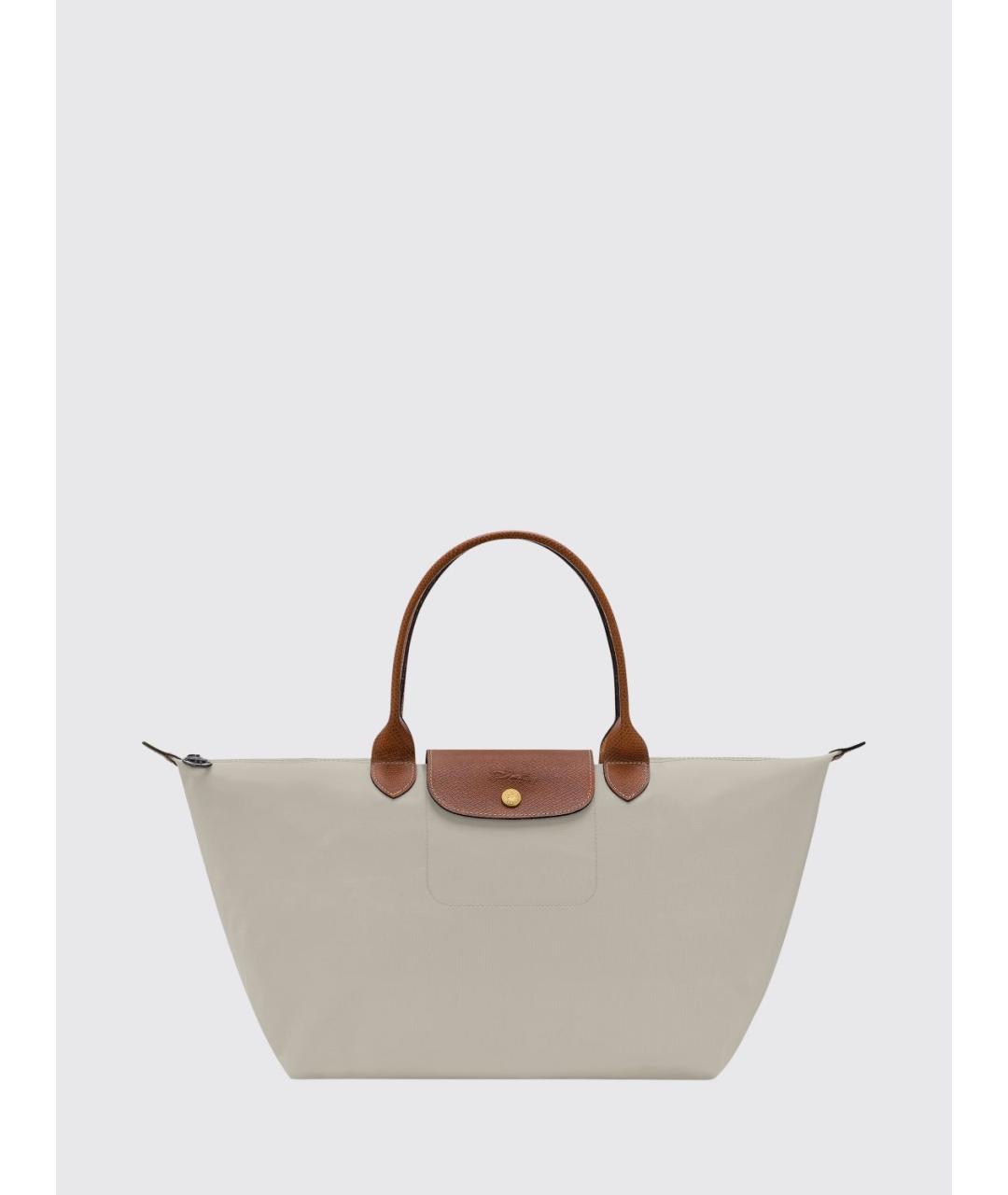 LONGCHAMP Бежевая синтетическая сумка с короткими ручками, фото 1