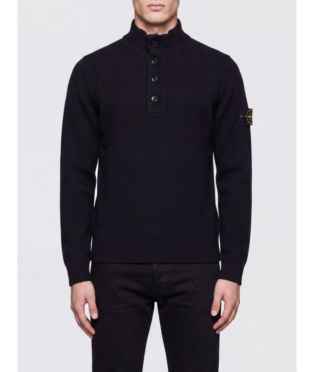 STONE ISLAND Черный шерстяной джемпер / свитер, фото 2
