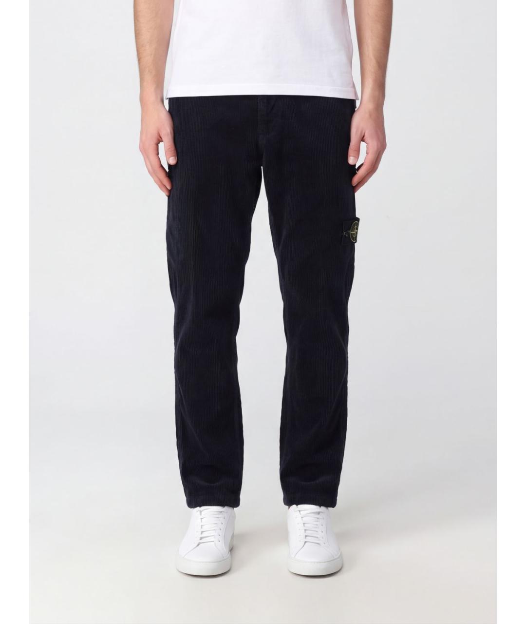 STONE ISLAND Синие хлопковые повседневные брюки, фото 2