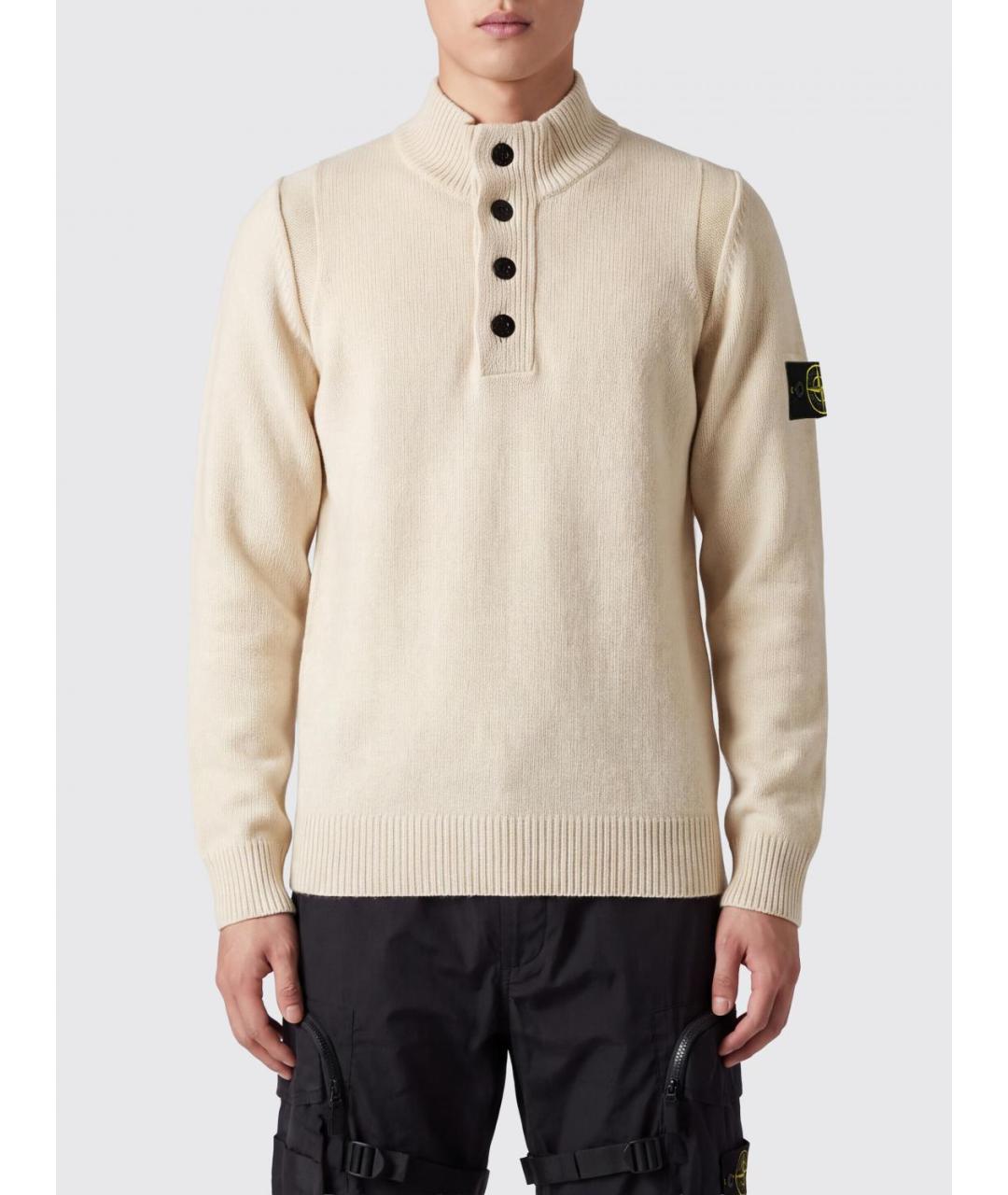 STONE ISLAND Белый шерстяной джемпер / свитер, фото 2
