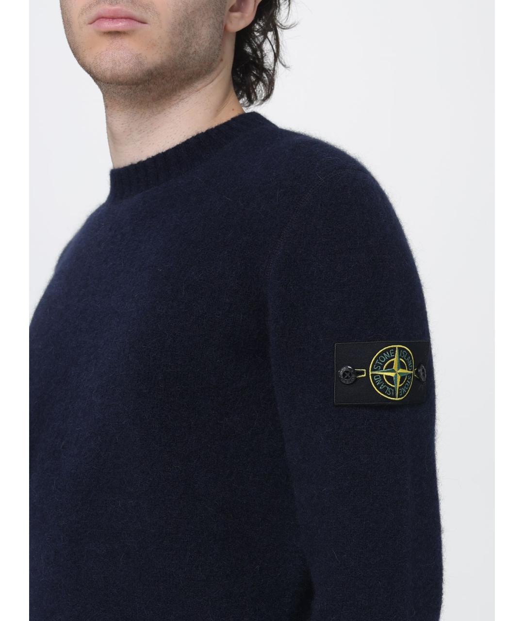 STONE ISLAND Синий шерстяной джемпер / свитер, фото 3