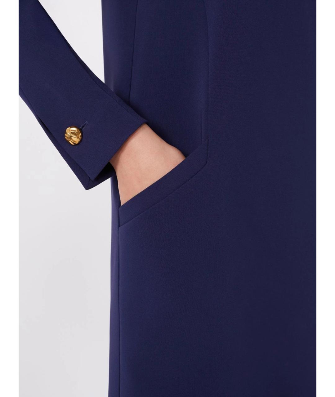 MAX MARA STUDIO Синее ацетатное повседневное платье, фото 4
