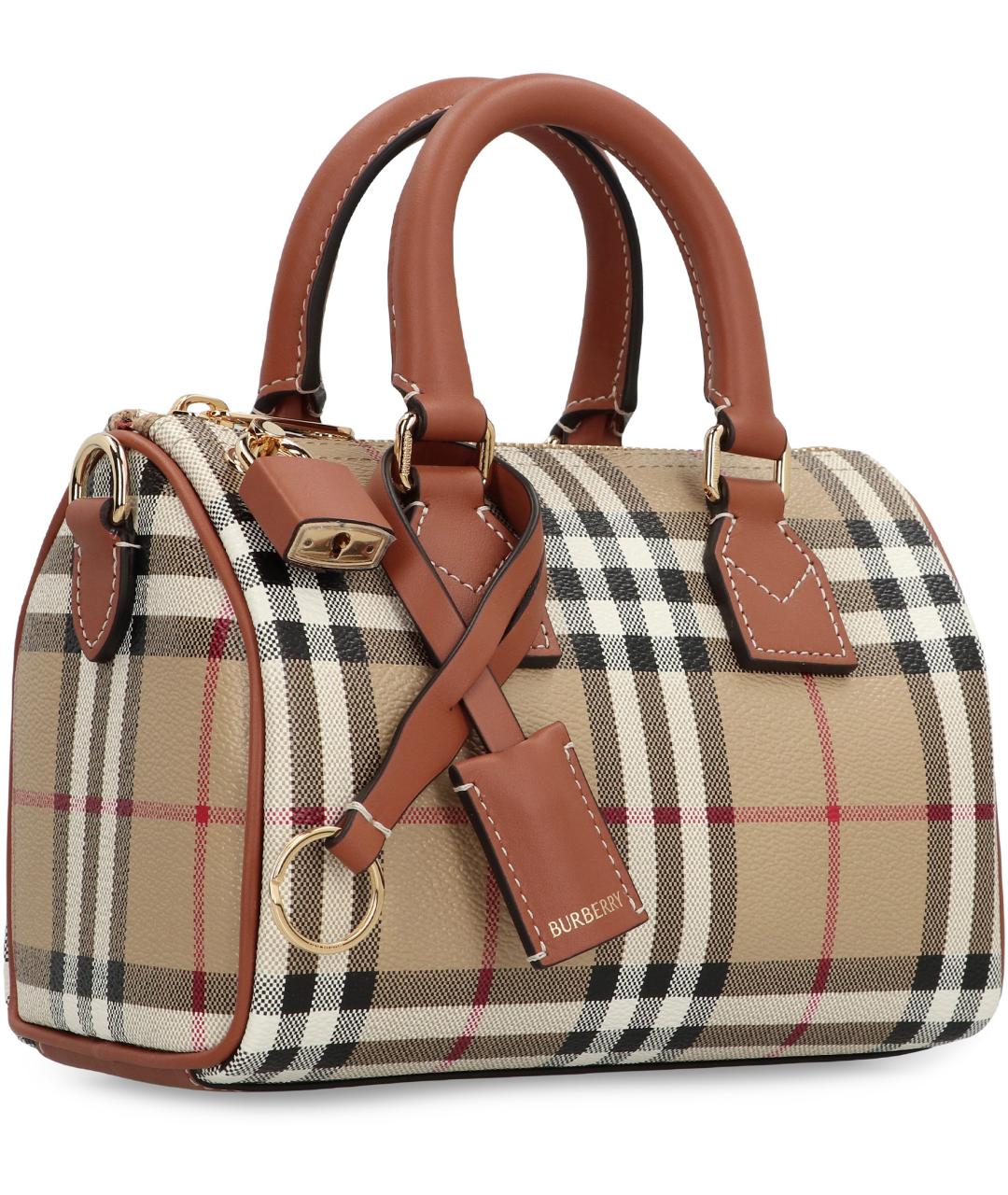 BURBERRY Бежевая сумка тоут из канвы, фото 3