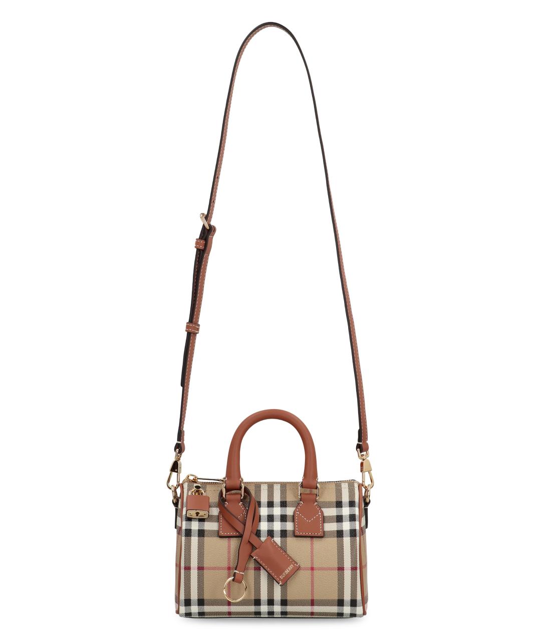 BURBERRY Бежевая сумка тоут из канвы, фото 5