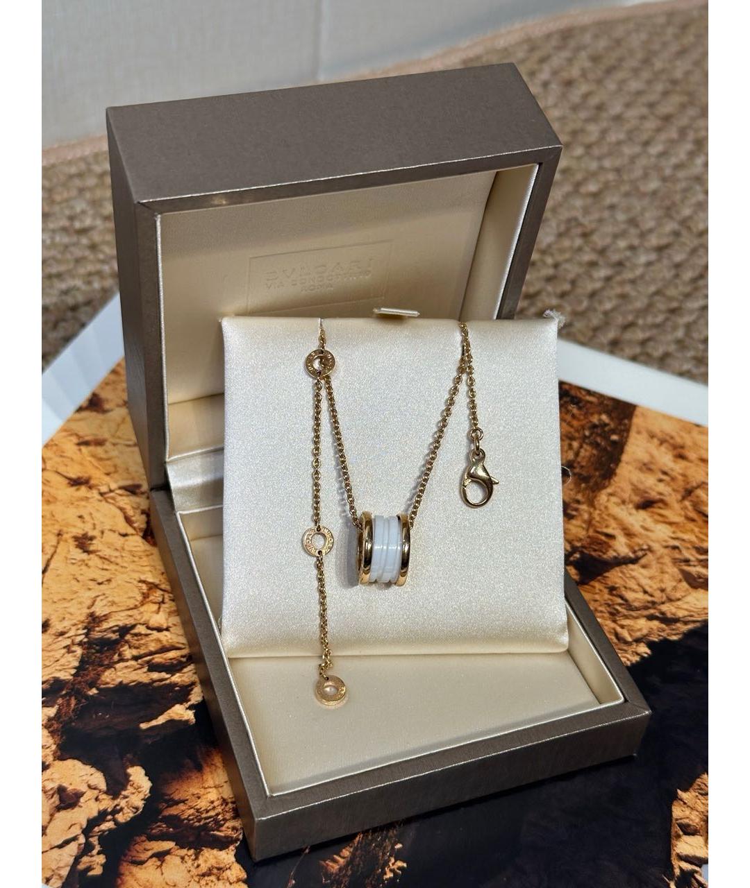 BVLGARI Белая подвеска из розового золота, фото 3