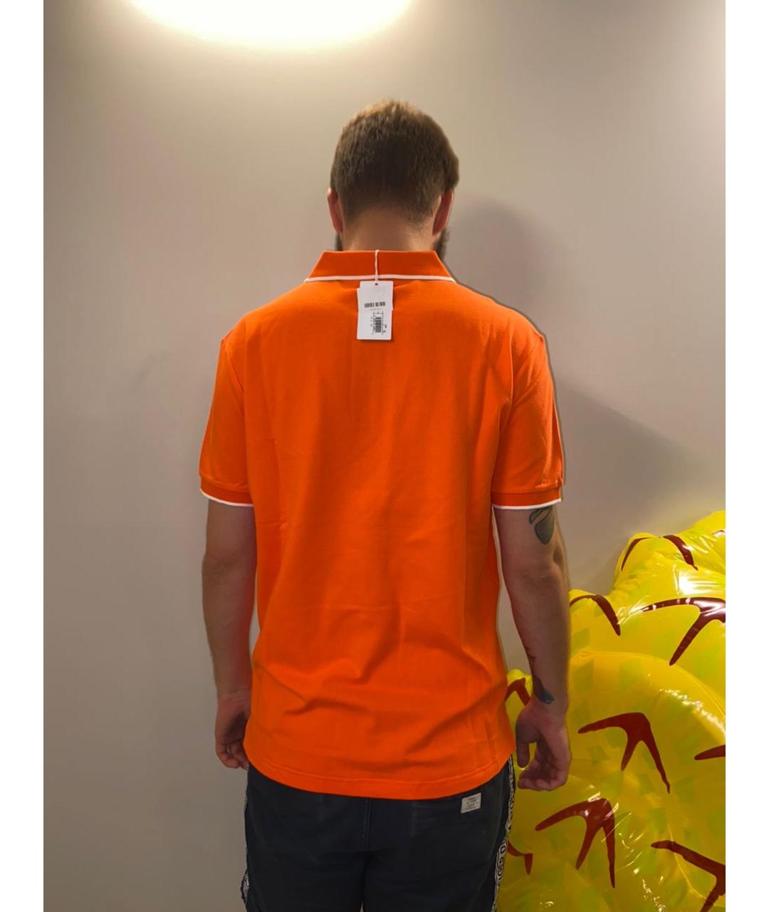 PRADA Оранжевое хлопковое поло с коротким рукавом, фото 8