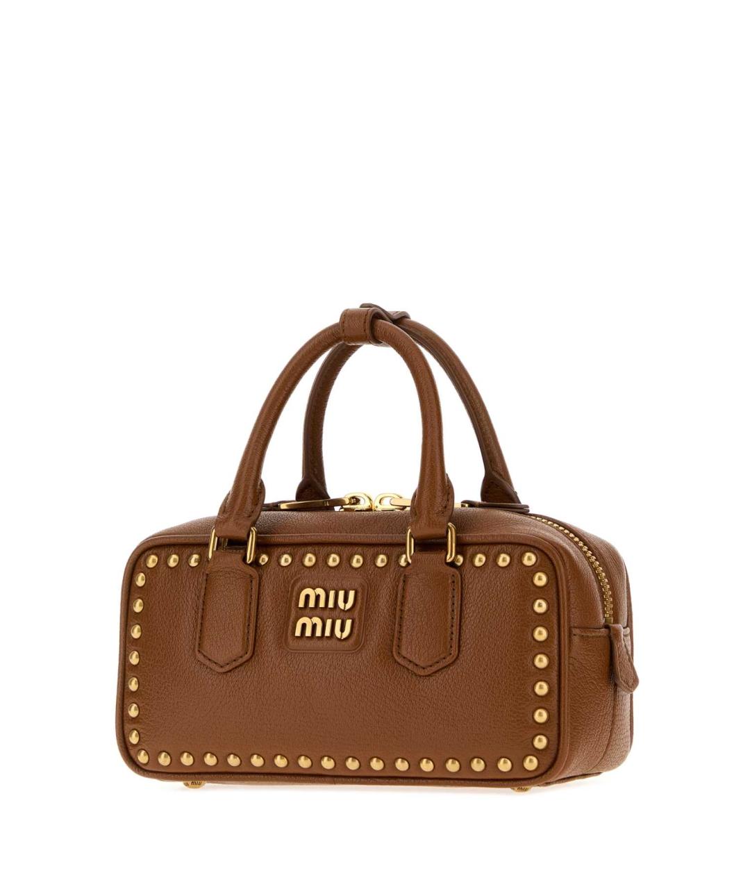 MIU MIU Бежевая кожаная сумка тоут, фото 2