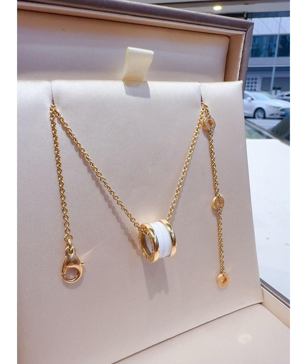 BVLGARI Белая подвеска из розового золота, фото 4