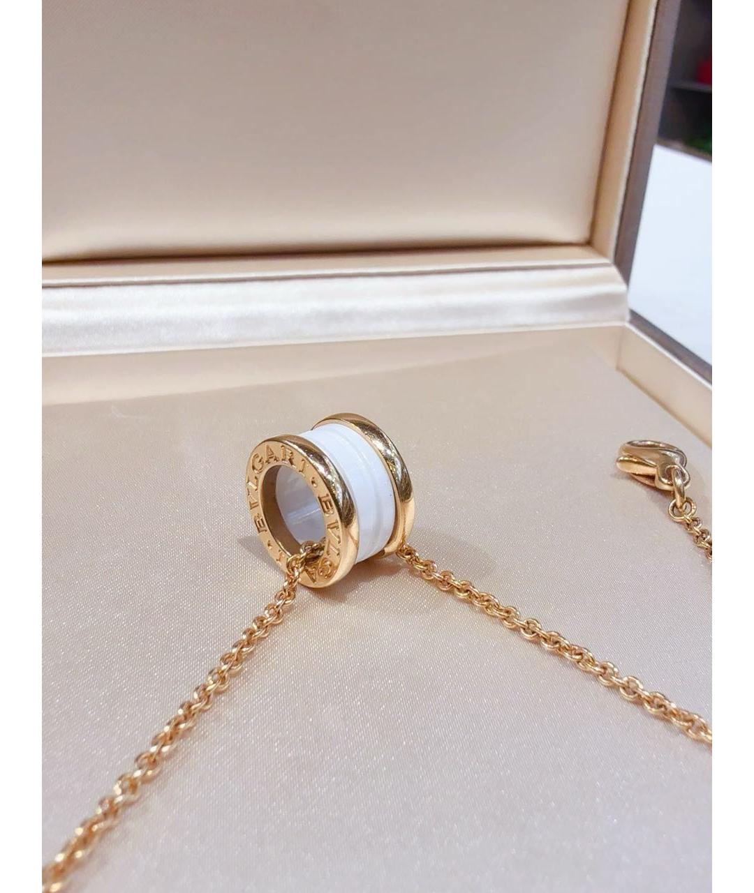 BVLGARI Белая подвеска из розового золота, фото 5