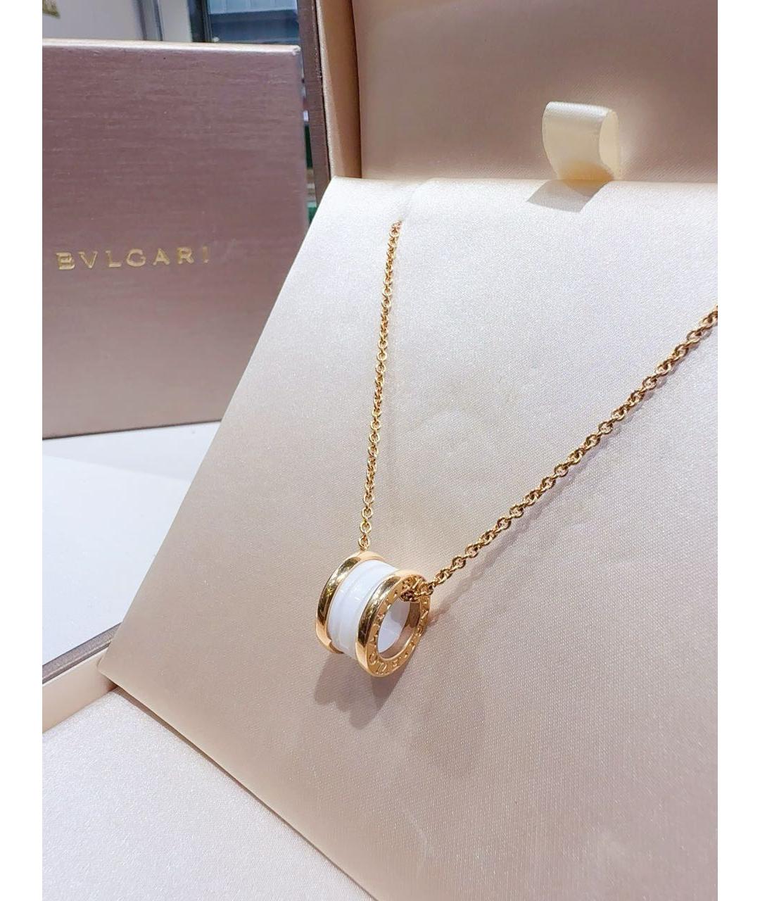 BVLGARI Белая подвеска из розового золота, фото 2